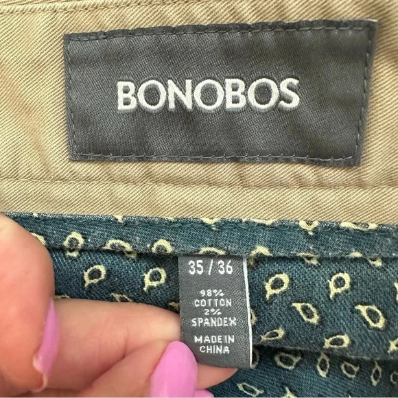 Bonobos Slim Tailored Flat Front Tan Chino Pants - Picture 6 of 6